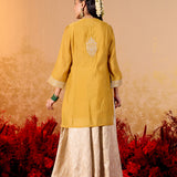 Saanvi Yellow Mustard Embroidered Sharara Set