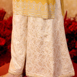 Saanvi Yellow Mustard Embroidered Sharara Set
