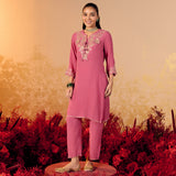 Meera Subtle Pink Embroidered Kurta Set