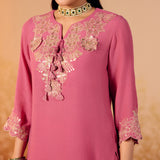 Meera Subtle Pink Embroidered Kurta Set