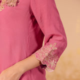 Meera Subtle Pink Embroidered Kurta Set