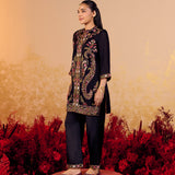 Eshvi Jade Black Embroidered Co-ord Set