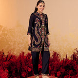 Eshvi Jade Black Embroidered Co-ord Set