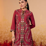 Eshvi Subtle Red Embroidered Co-ord Set