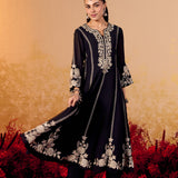 Pranika Black Pearl Embroidered Anarkali Suit Set