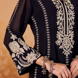 Pranika Black Pearl Embroidered Anarkali Suit Set