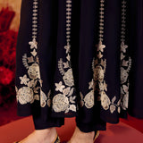Pranika Black Pearl Embroidered Anarkali Suit Set