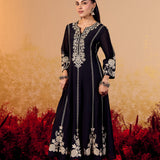 Pranika Black Pearl Embroidered Anarkali Suit Set