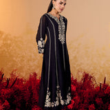 Pranika Black Pearl Embroidered Anarkali Suit Set