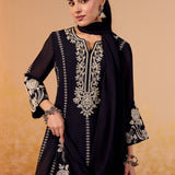 Pranika Black Pearl Embroidered Anarkali Suit Set