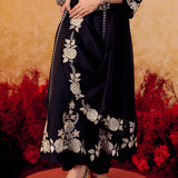 Pranika Black Pearl Embroidered Anarkali Suit Set