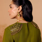 Charvi Pear Green Embroidered Kurta Set