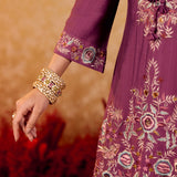 Ziva Violet Wine Embroidered Kurta Set