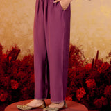 Ziva Violet Wine Embroidered Kurta Set