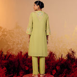 Anaya Pastel Pistachio Embroidered Suit Set