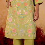 Anaya Pastel Pistachio Embroidered Suit Set