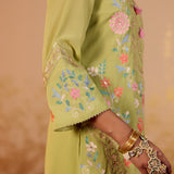 Anaya Pastel Pistachio Embroidered Suit Set