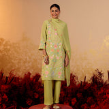 Anaya Pastel Pistachio Embroidered Suit Set