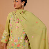 Anaya Pastel Pistachio Embroidered Suit Set