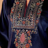Nandita Royal Blue Embroidered Velvet Suit Set