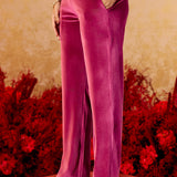 Nandita Berry Fuchsia Embroidered Velvet Suit Set