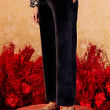 Kavisha Graphite Black Embroidered Velvet Kurta Set