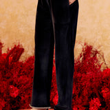 Varnika Midnight Black Embroidered Velvet Kurta Set