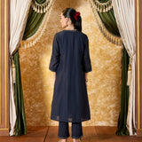 Aavika Midnight Blue Embroidered Suit Set