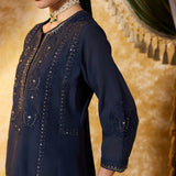 Aavika Midnight Blue Embroidered Suit Set