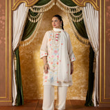 Anaya Floral Ivory Embroidered Suit Set