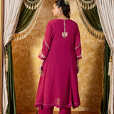 Aarini Jazzberry Fuchsia Embroidered Suit Set