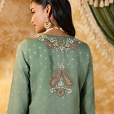 Aroha Kelly Green Embroidered Co-ord Set