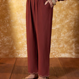 Amara Burnt Orange Embroidered Kurta Set