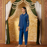 Kavya Royal Blue Embroidered Co-ord Set