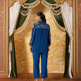Kavya Royal Blue Embroidered Co-ord Set