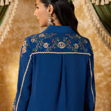 Kavya Royal Blue Embroidered Co-ord Set