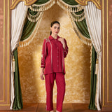 Kavya Crimson Red Embroidered Co-ord Set