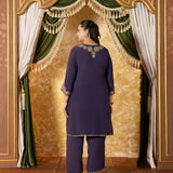 Meera Dim Purple Embroidered Kurta Set