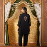 Eshvi Jade Black Embroidered Co-ord Set