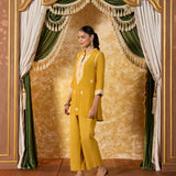 Ahaana Ray Yellow Lucknowi Embroidered Co-ord Set