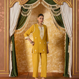 Ahaana Ray Yellow Lucknowi Embroidered Co-ord Set