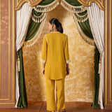 Ahaana Ray Yellow Lucknowi Embroidered Co-ord Set