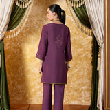 Kritika Regal Purple Embroidered Kurta Set