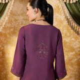 Kritika Regal Purple Embroidered Kurta Set