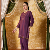 Kritika Regal Purple Embroidered Kurta Set