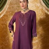 Kritika Regal Purple Embroidered Kurta Set