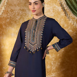Iraaya Midnight Navy Embroidered Kurta Set