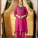 Navya Royal Fuchsia Embroidered Kurta Set