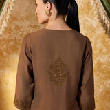 Kritika Metallic Gold Embroidered Kurta Set