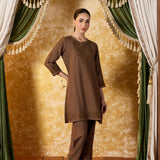Kritika Metallic Gold Embroidered Kurta Set